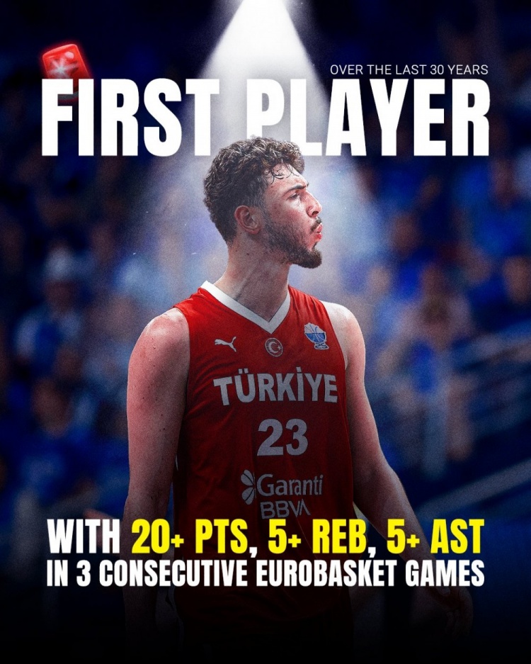 yl7703永利-申京连续3场比赛至少20+5+5 欧锦赛近30年来首人